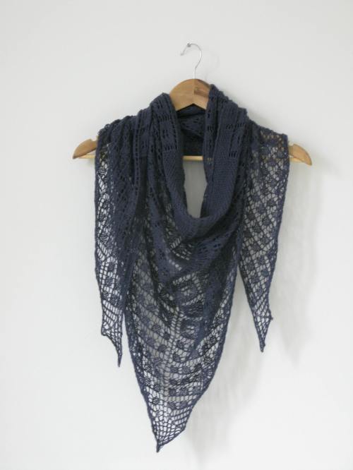 Asphodel Shawl Pattern by Littletheorem.  lace shawl, geometric design.